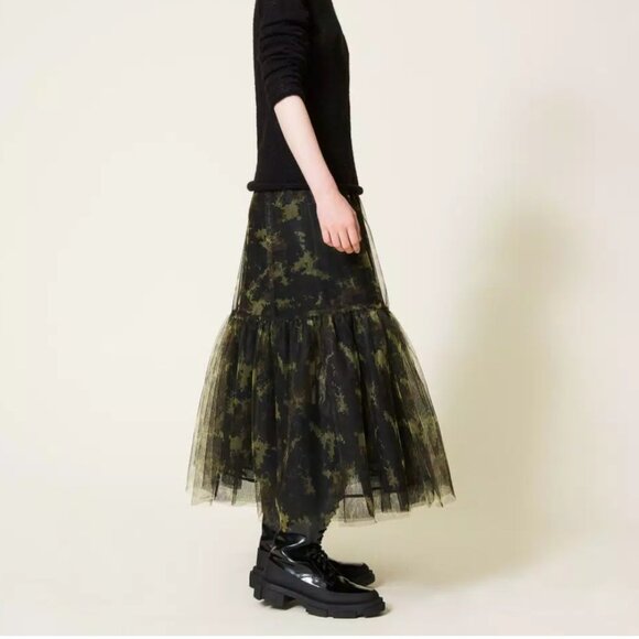 TWINSET Tulle Midi skirt, Size EU XS/US M - Picture 5 of 12